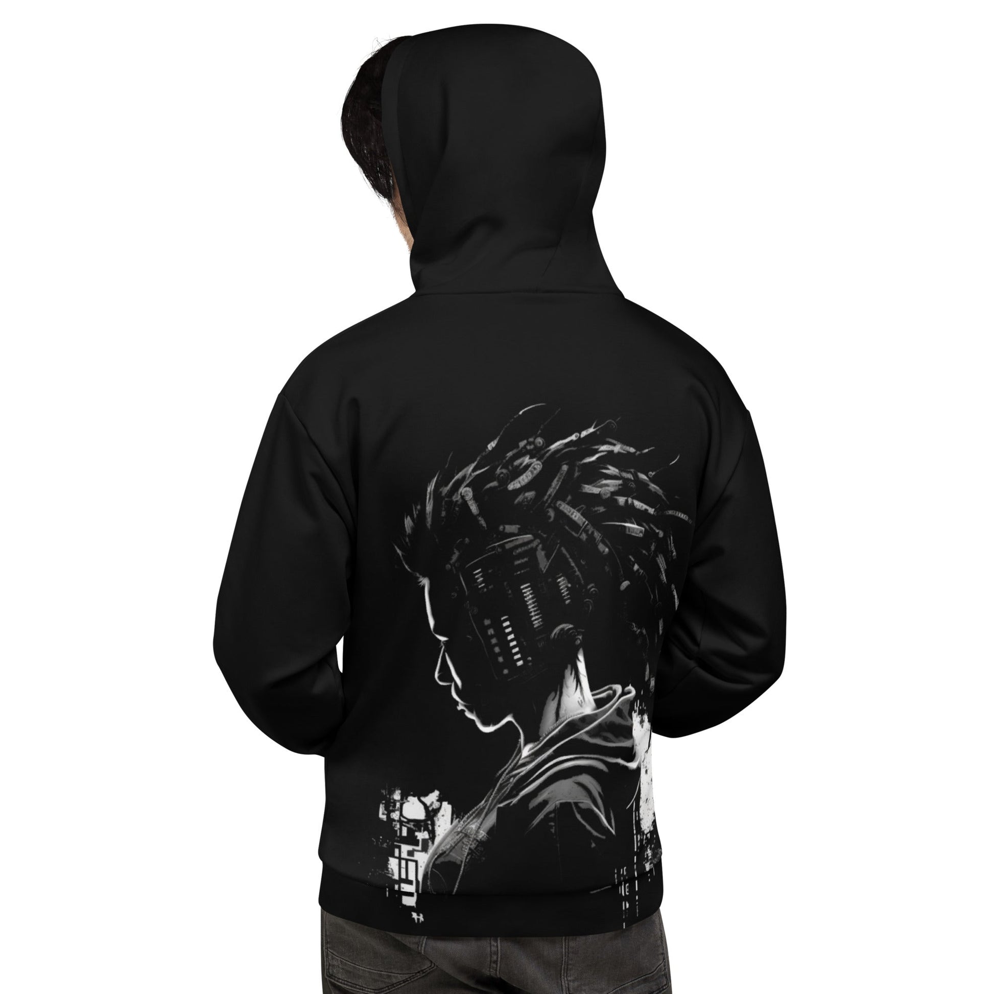 Cyberware assassin v28 - Unisex Hoodie (back print) by DarkByteGear