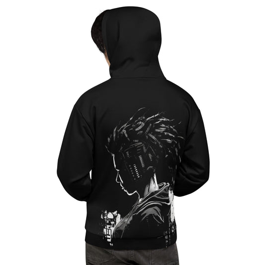 Cyberware assassin v28 - Unisex Hoodie (back print) by DarkByteGear