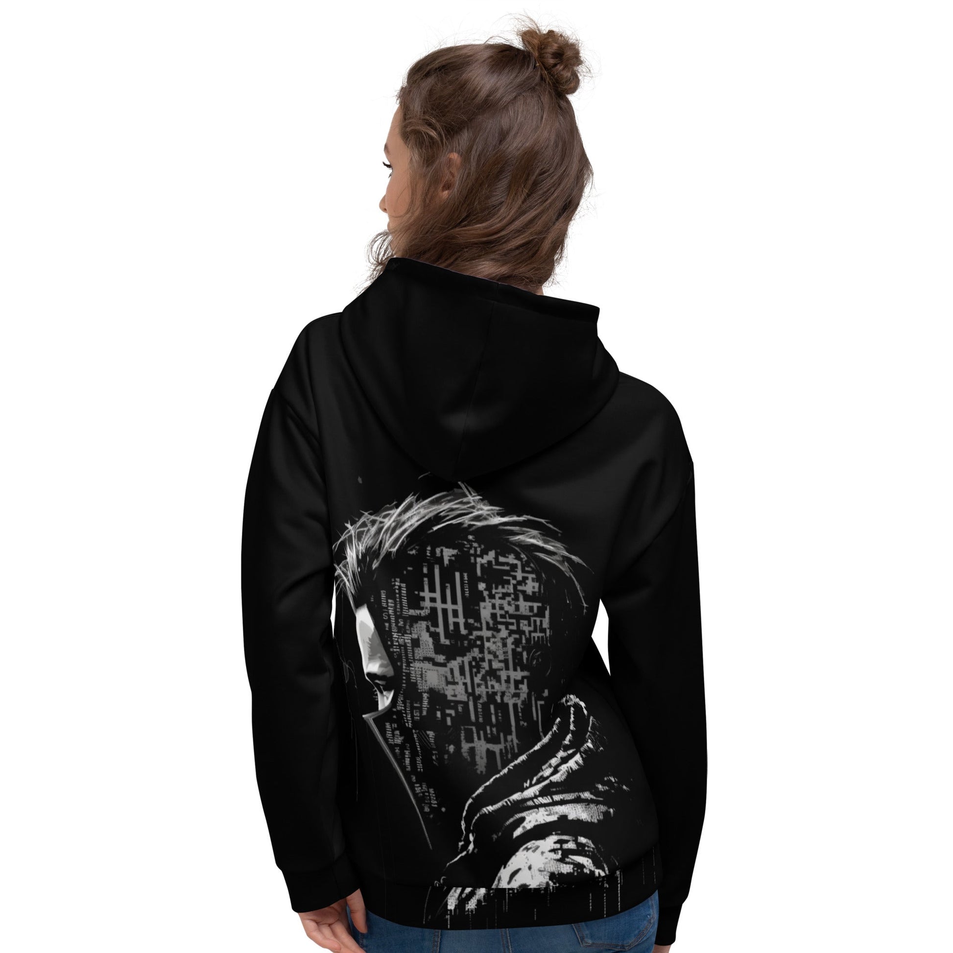 Cyberware assassin v29 - Unisex Hoodie (back print) by DarkByteGear