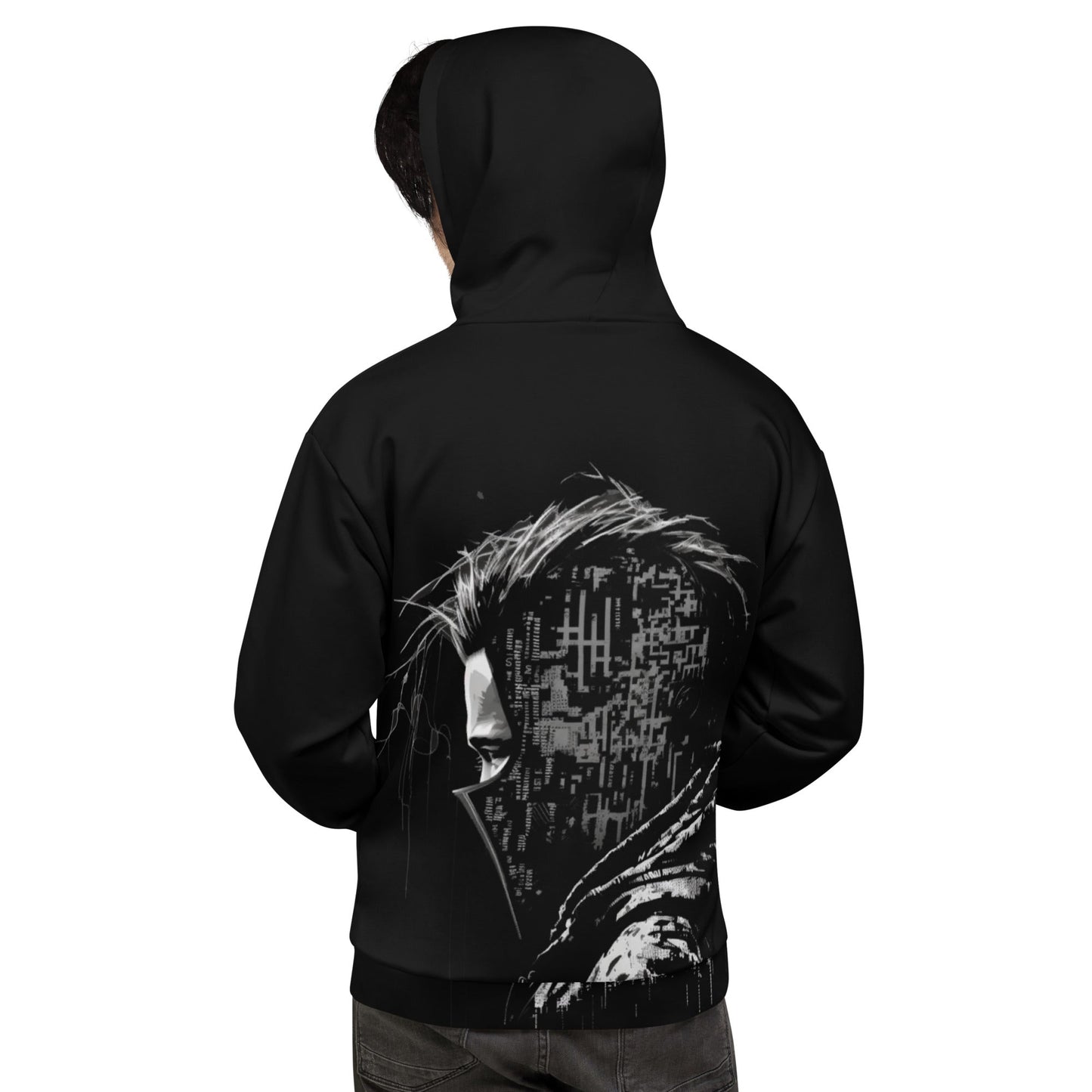 Cyberware assassin v29 - Unisex Hoodie (back print) by DarkByteGear