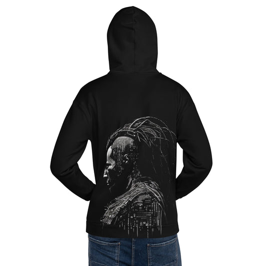 Cyberware assassin v31 - Unisex Hoodie (back print) by DarkByteGear