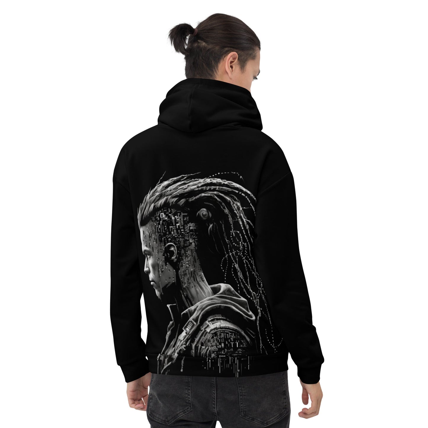 Cyberware assassin v32 - Unisex Hoodie (back print) by DarkByteGear