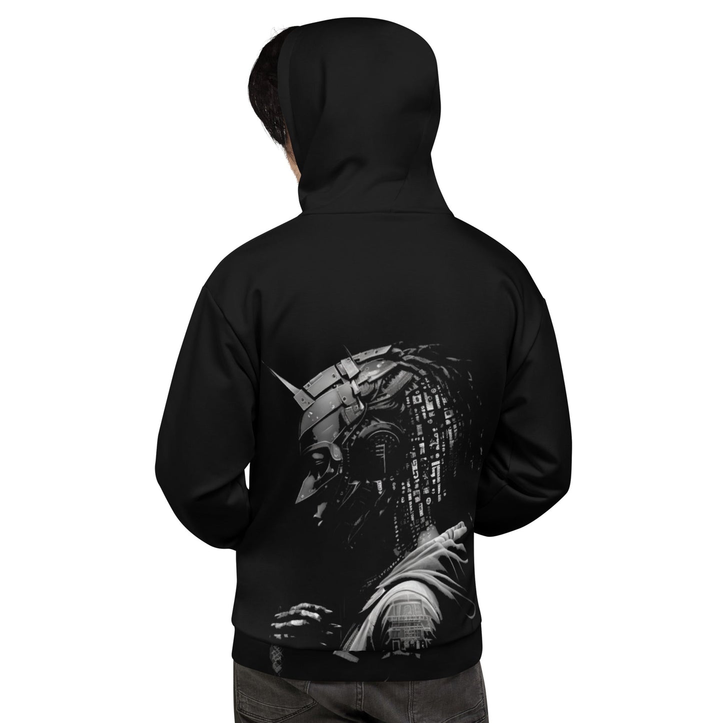 Cyberware assassin v35 - Unisex Hoodie (back print) by DarkByteGear