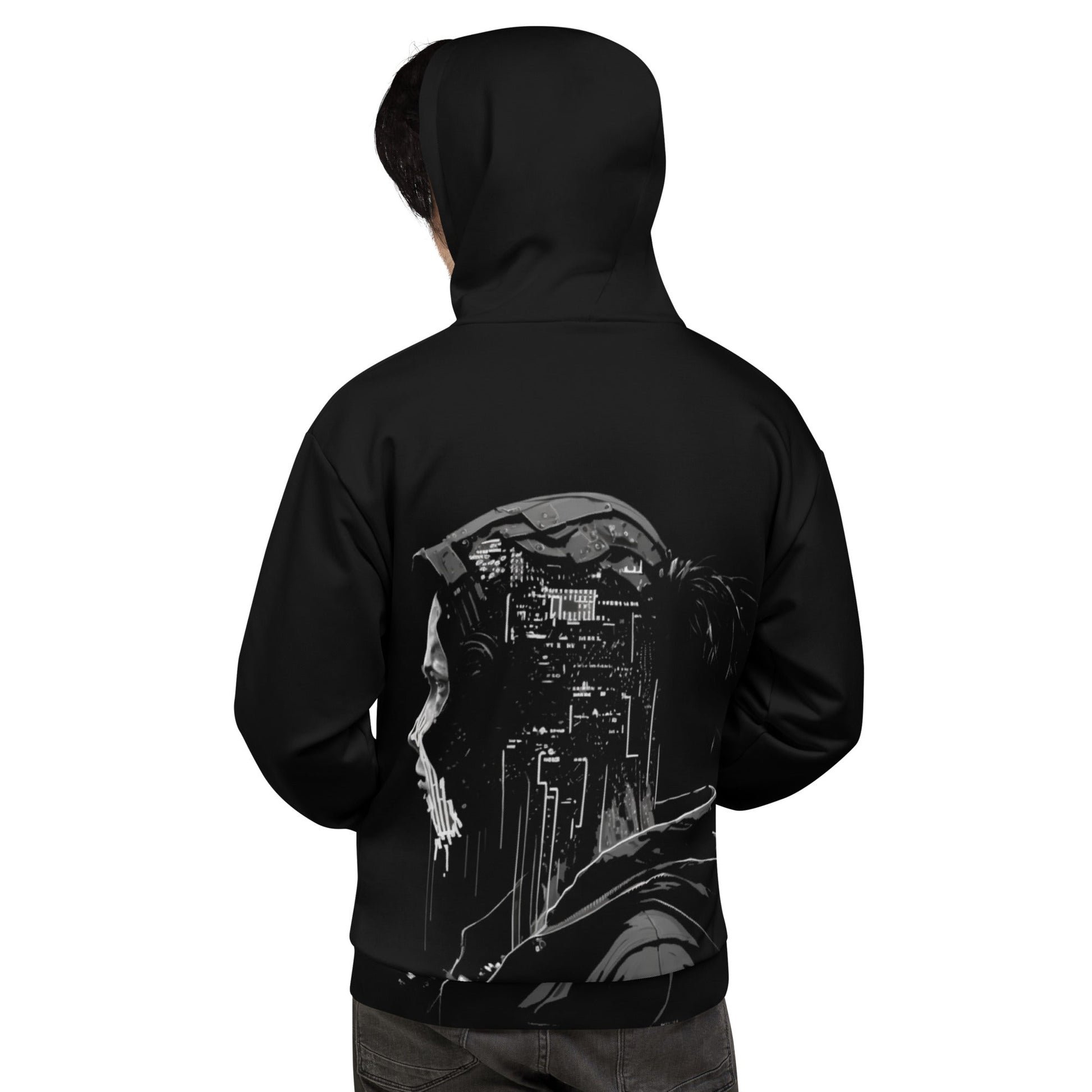 Cyberware assassin v37 - Unisex Hoodie (back print) by DarkByteGear