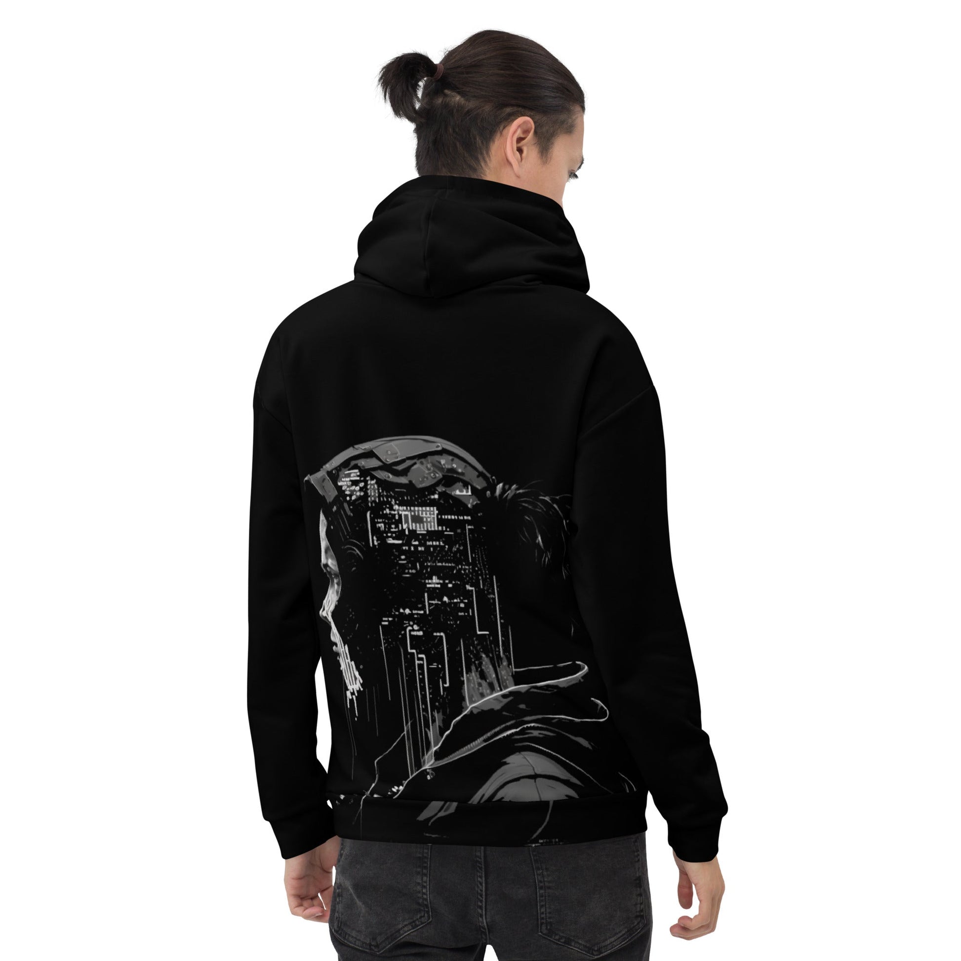 Cyberware assassin v37 - Unisex Hoodie (back print) by DarkByteGear