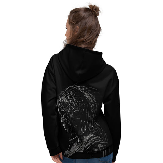 Cyberware assassin v38 - Unisex Hoodie (back print) by DarkByteGear