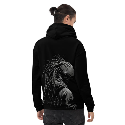 Cyberware assassin v39 - Unisex Hoodie (back print) by DarkByteGear