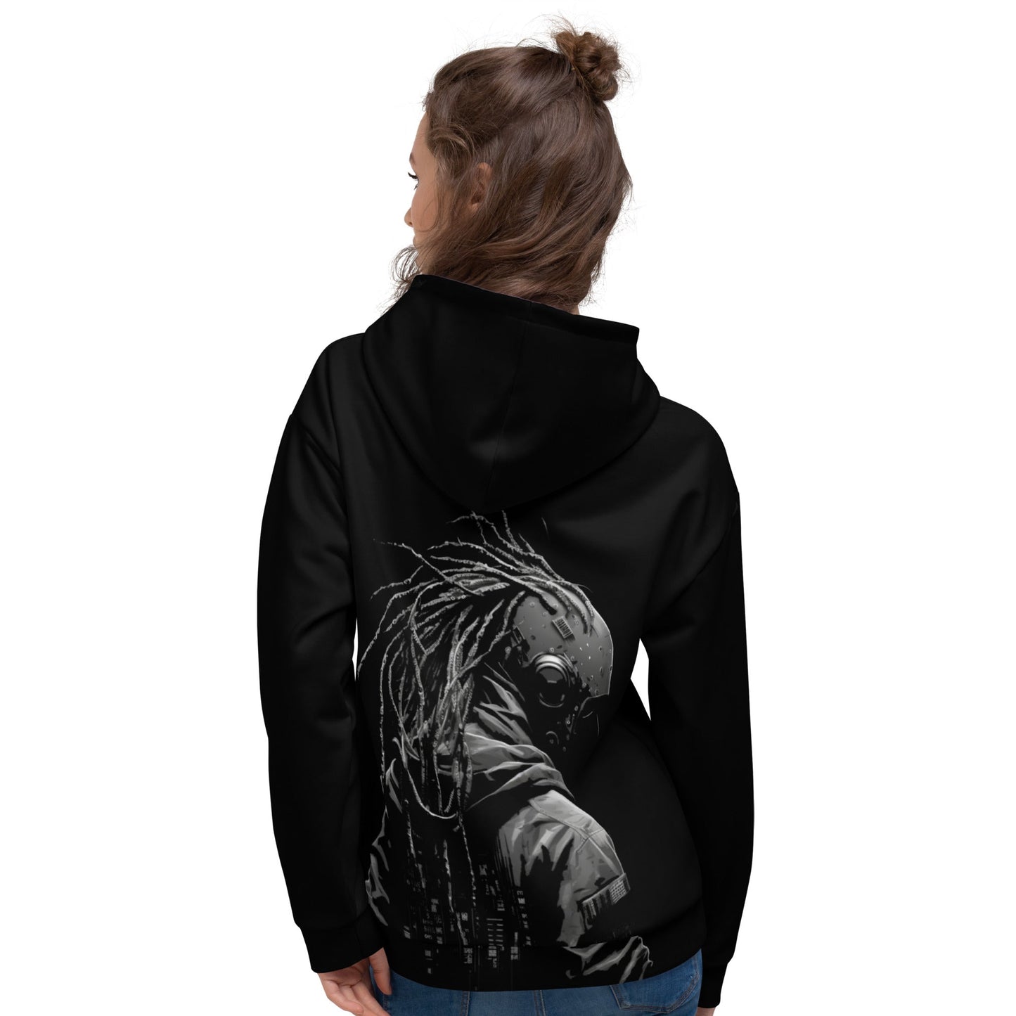 Cyberware assassin v39 - Unisex Hoodie (back print) by DarkByteGear
