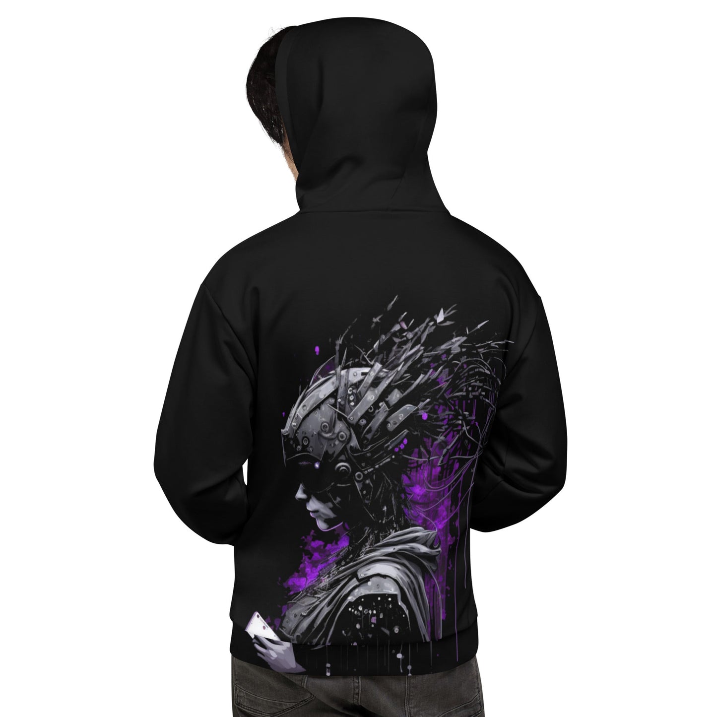 Cyberware assassin v42 - Unisex Hoodie (back print) by DarkByteGear