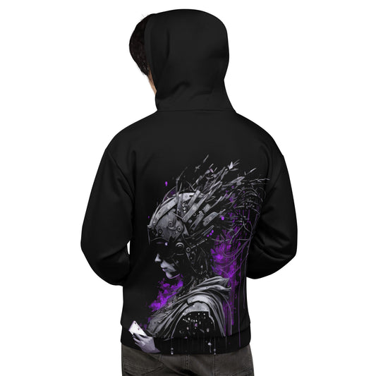 Cyberware assassin v42 - Unisex Hoodie (back print) by DarkByteGear