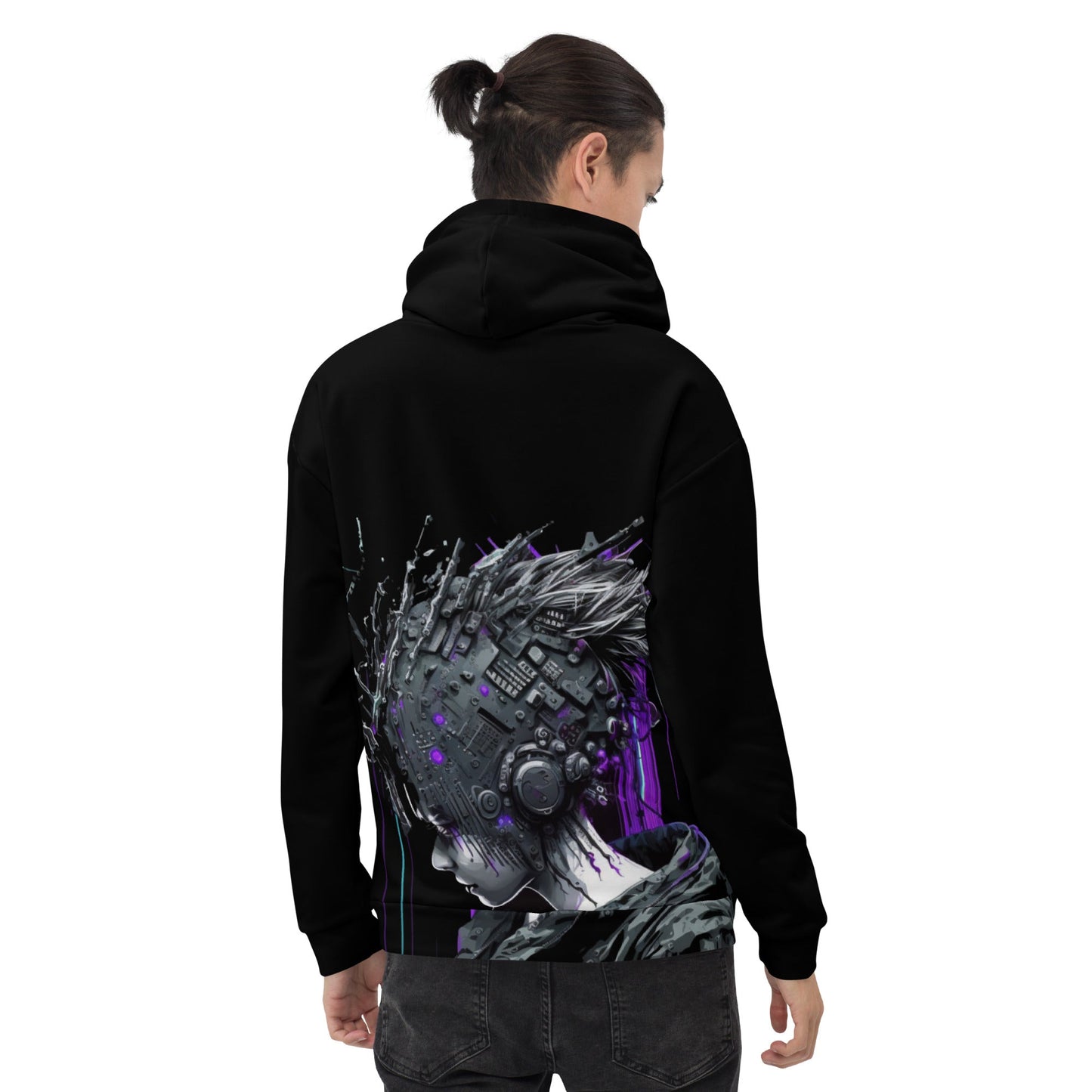 Cyberware assassin v43 - Unisex Hoodie (back print) by DarkByteGear