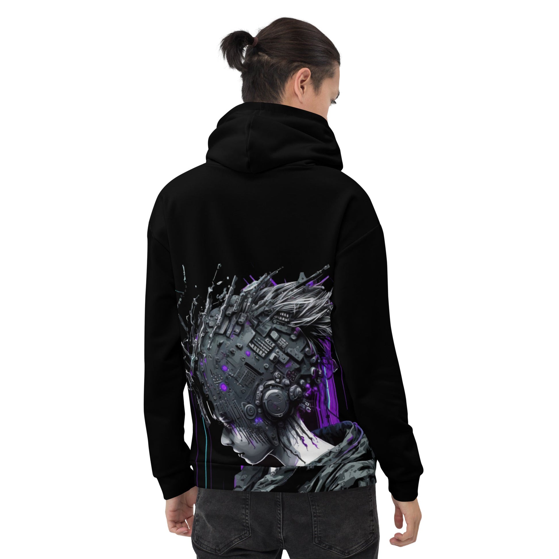 Cyberware assassin v43 - Unisex Hoodie (back print) by DarkByteGear