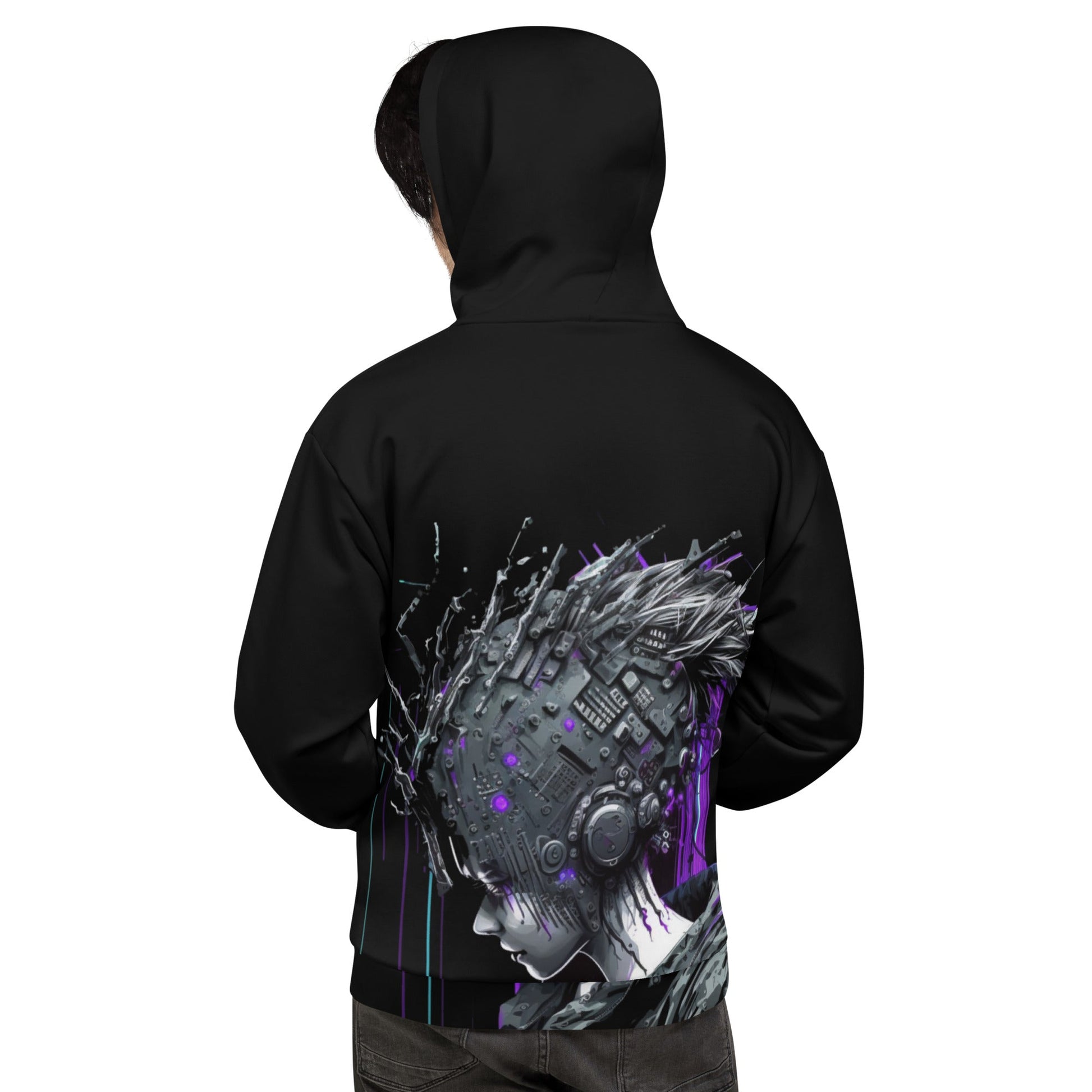 Cyberware assassin v43 - Unisex Hoodie (back print) by DarkByteGear
