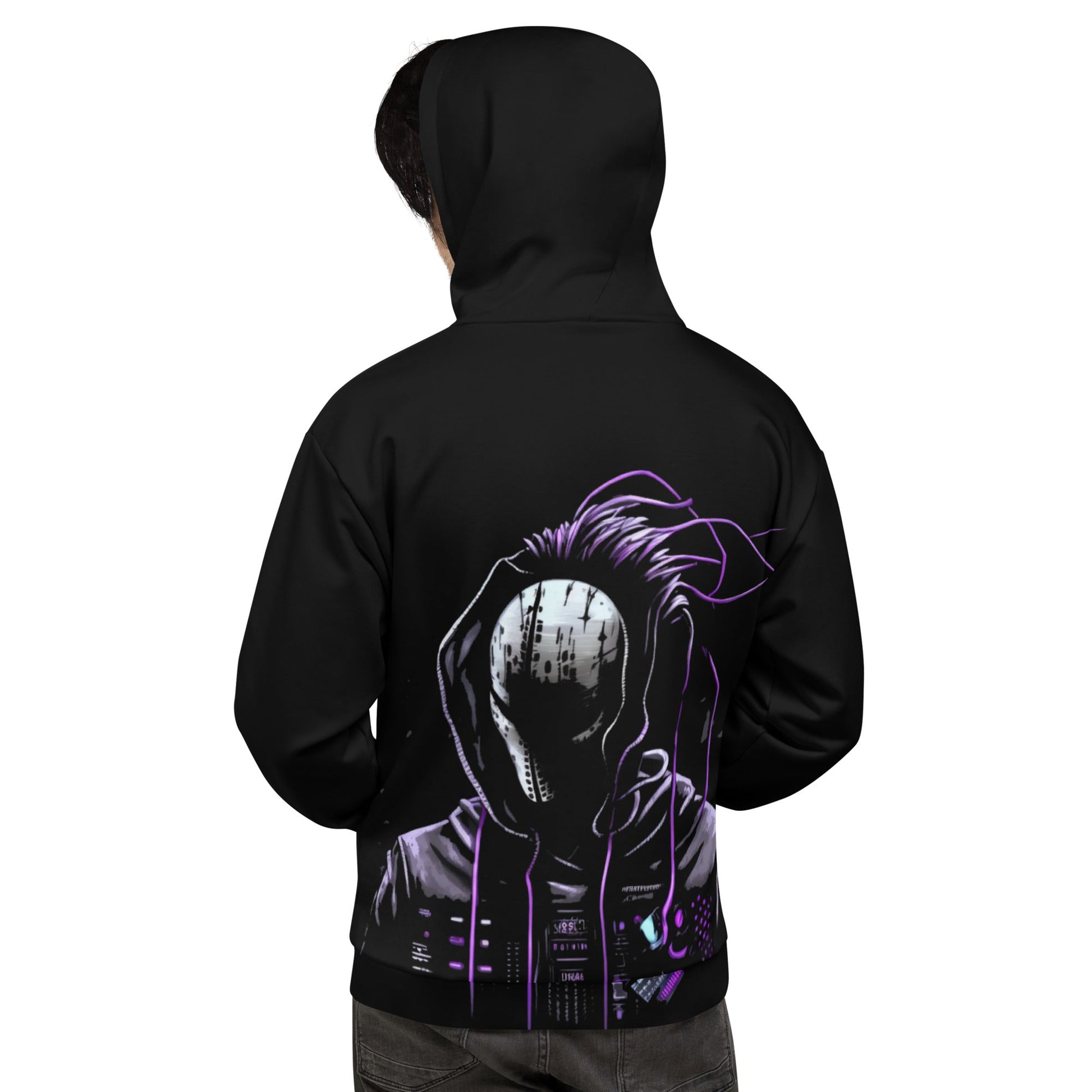 Cyberware assassin v45 - Unisex Hoodie (back print) by DarkByteGear