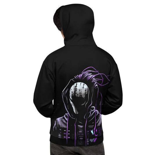 Cyberware assassin v45 - Unisex Hoodie (back print) by DarkByteGear