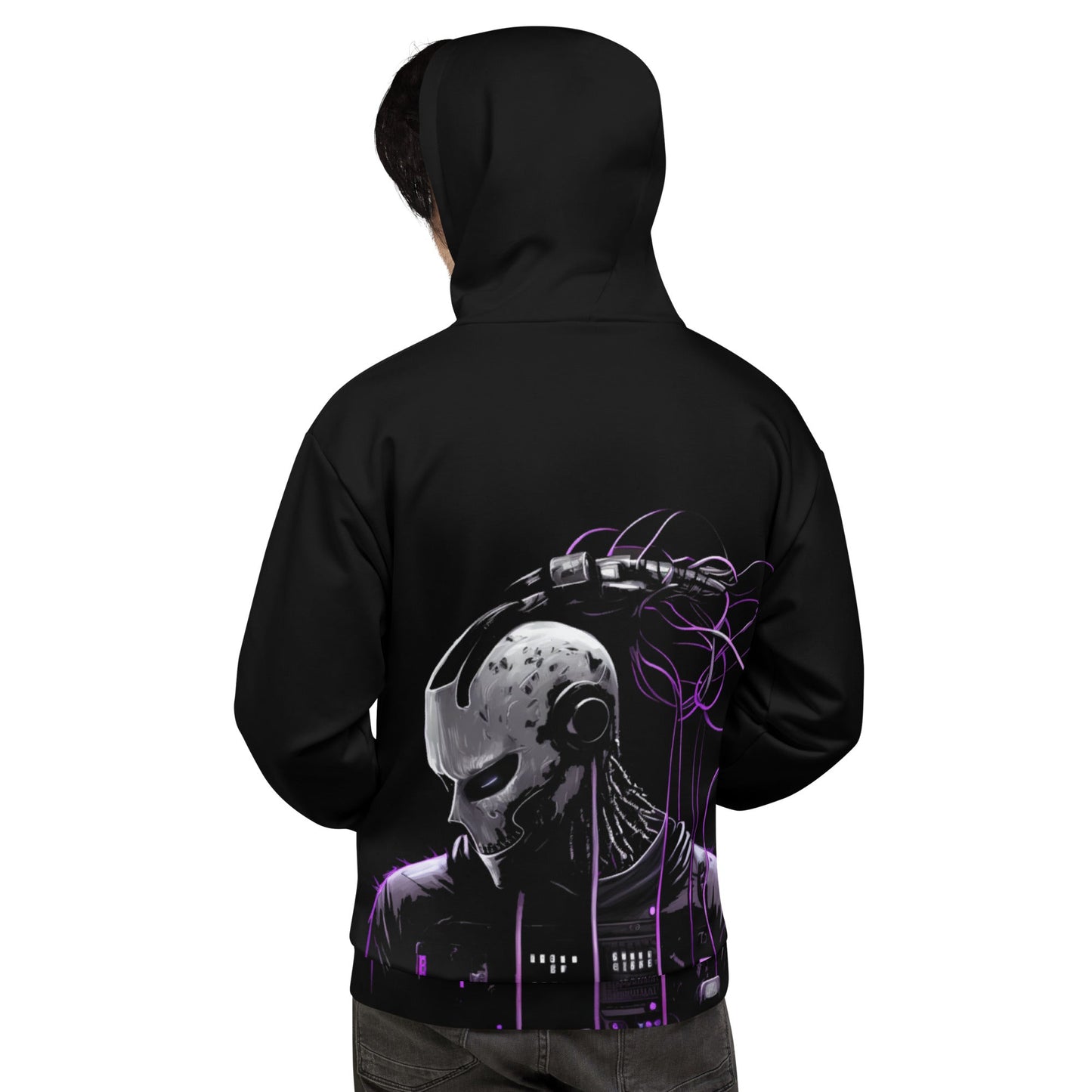 Cyberware assassin v47 - Unisex Hoodie (back print) by DarkByteGear
