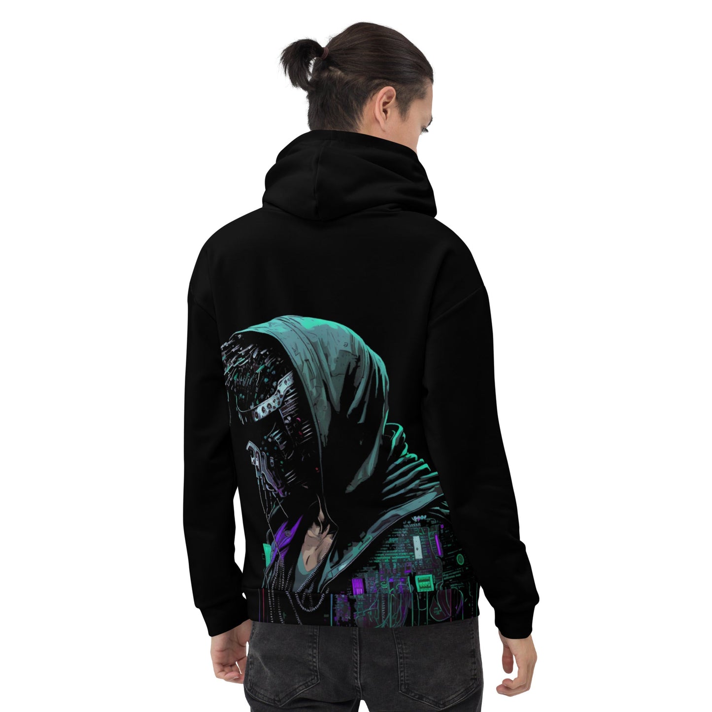 Cyberware assassin v52 - Unisex Hoodie (back print) by DarkByteGear