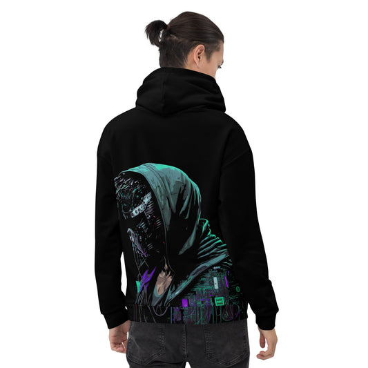 Cyberware assassin v52 - Unisex Hoodie (back print) by DarkByteGear