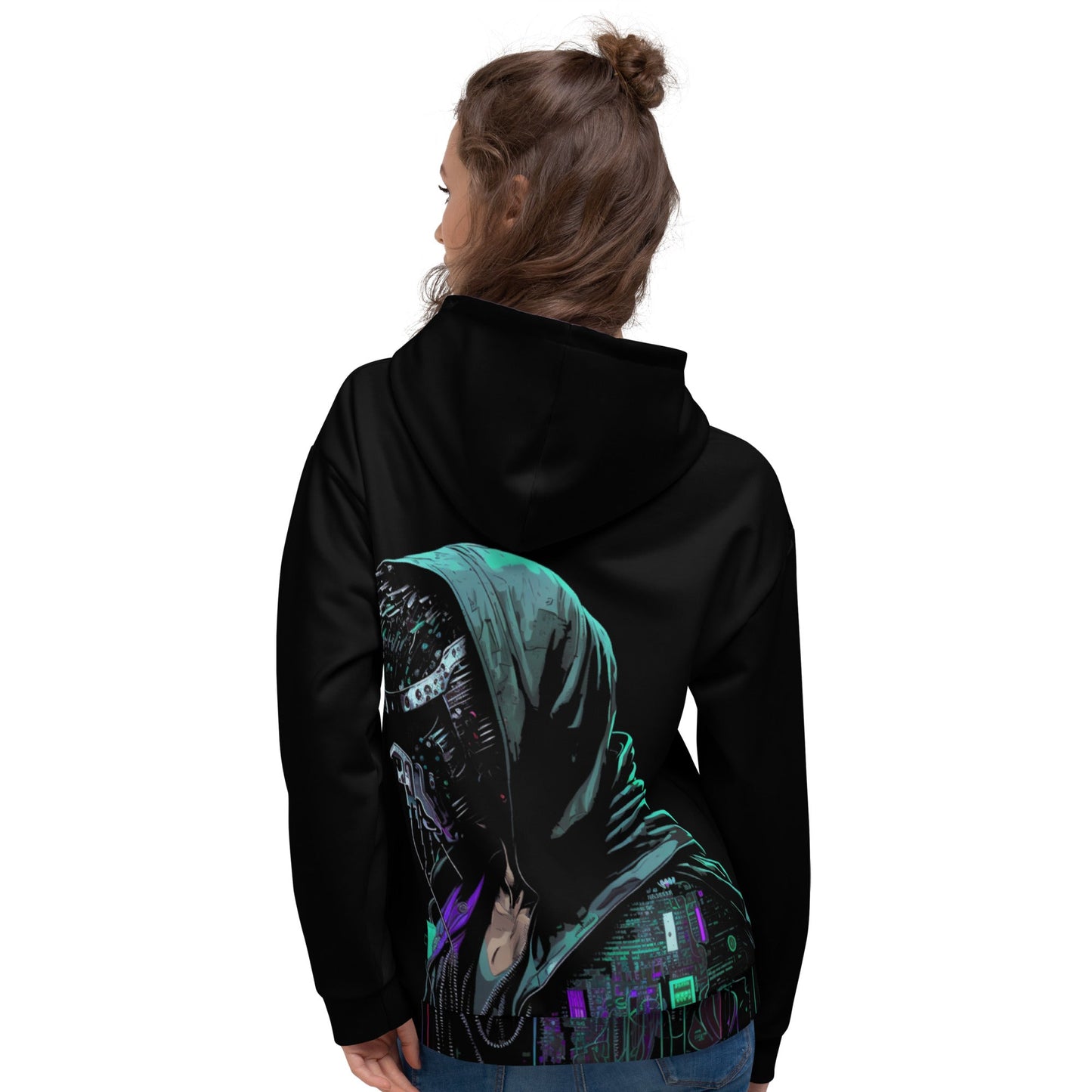 Cyberware assassin v52 - Unisex Hoodie (back print) by DarkByteGear