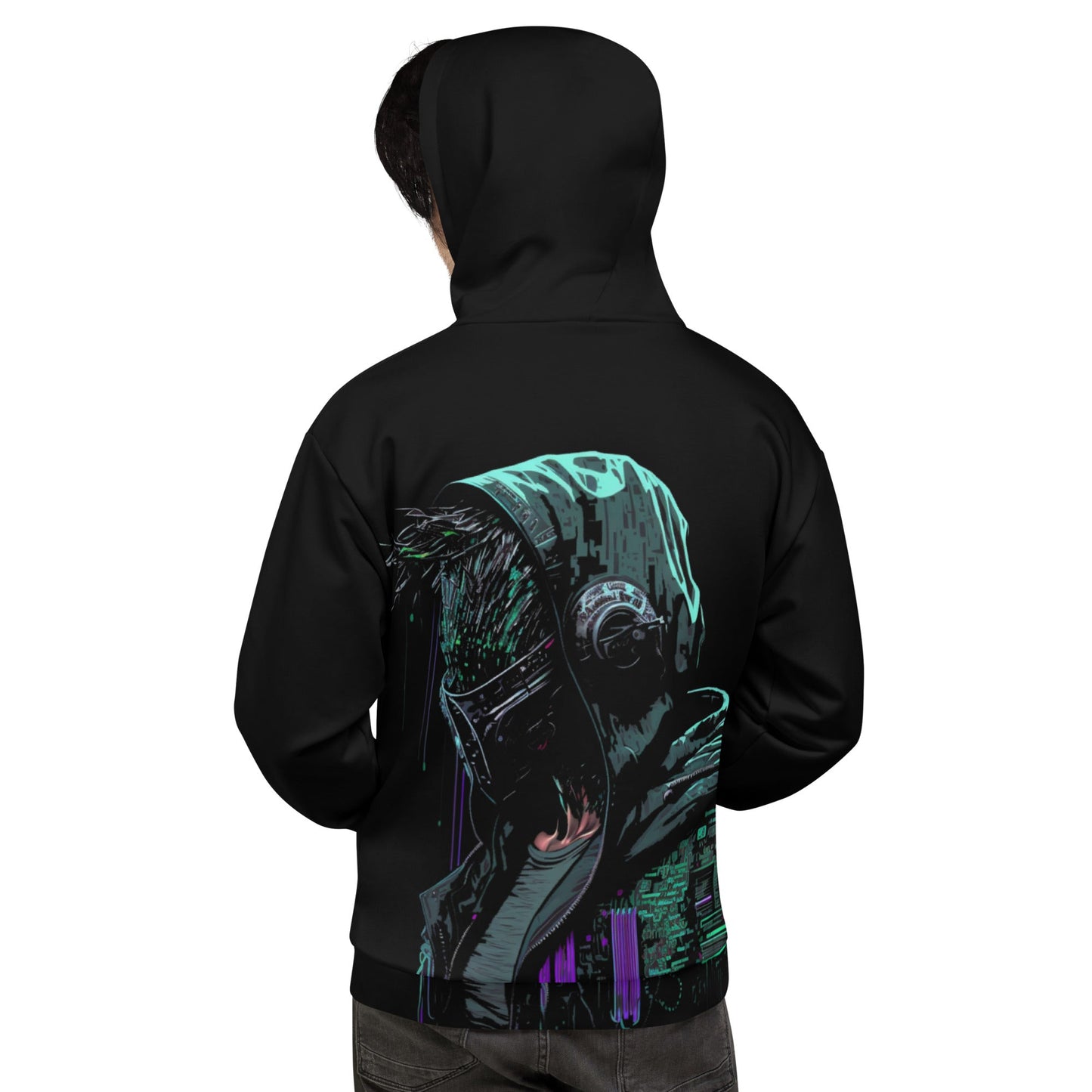 Cyberware assassin v53 - Unisex Hoodie (back print) by DarkByteGear