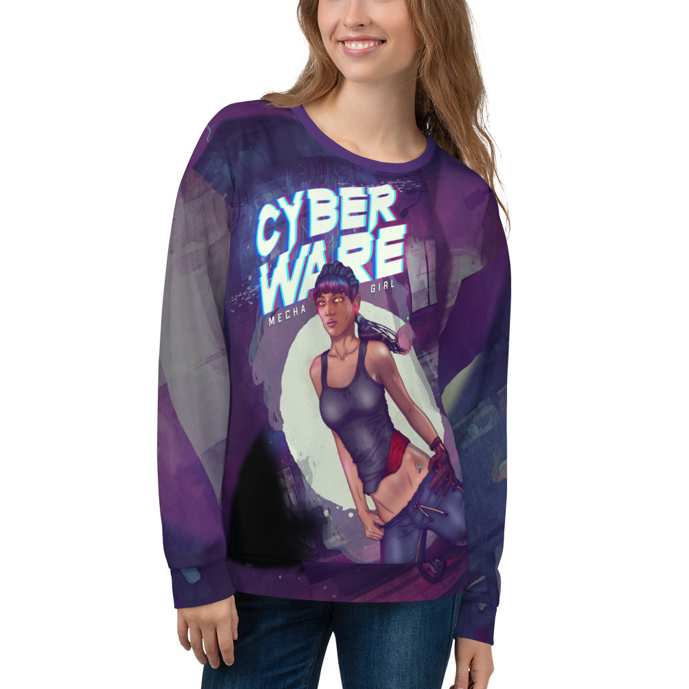 CyberWare Mecha Girl - Unisex Sweatshirt by DarkByteGear