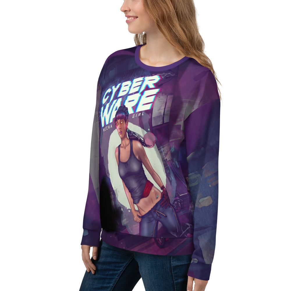 CyberWare Mecha Girl - Unisex Sweatshirt by DarkByteGear