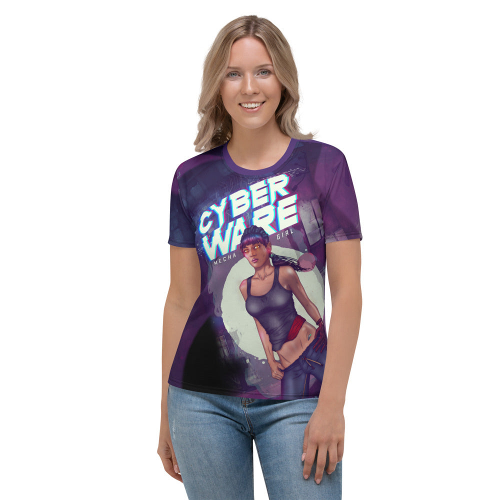 CyberWare Mecha Girl - Women's T-shirt by DarkByteGear