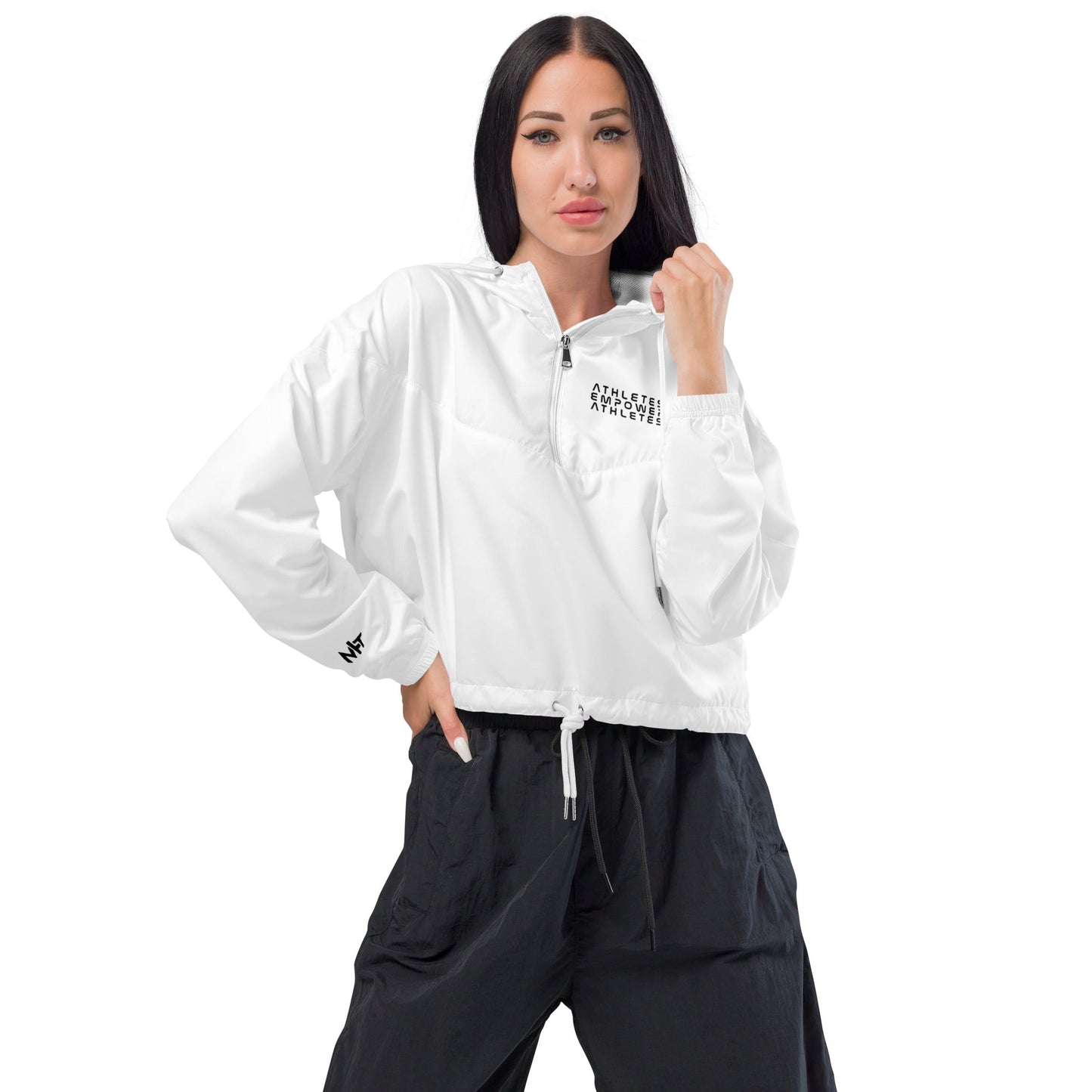 Athletes Empower Athletes - Women’s cropped windbreaker by DarkByteGear