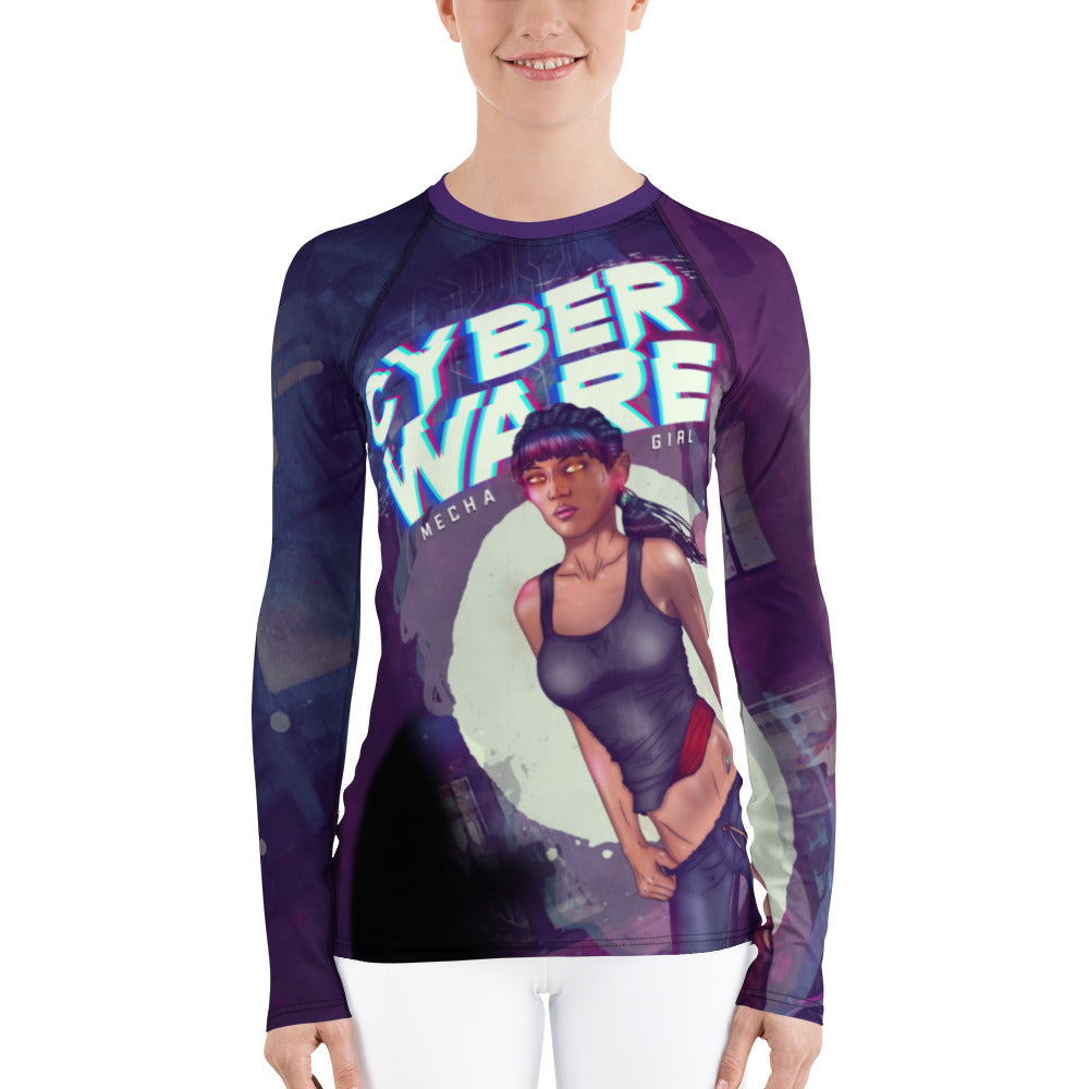 CyberWare Mecha Girl - Women's Rash Guard by DarkByteGear