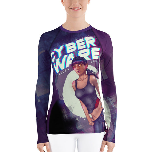 CyberWare Mecha Girl - Women's Rash Guard by DarkByteGear
