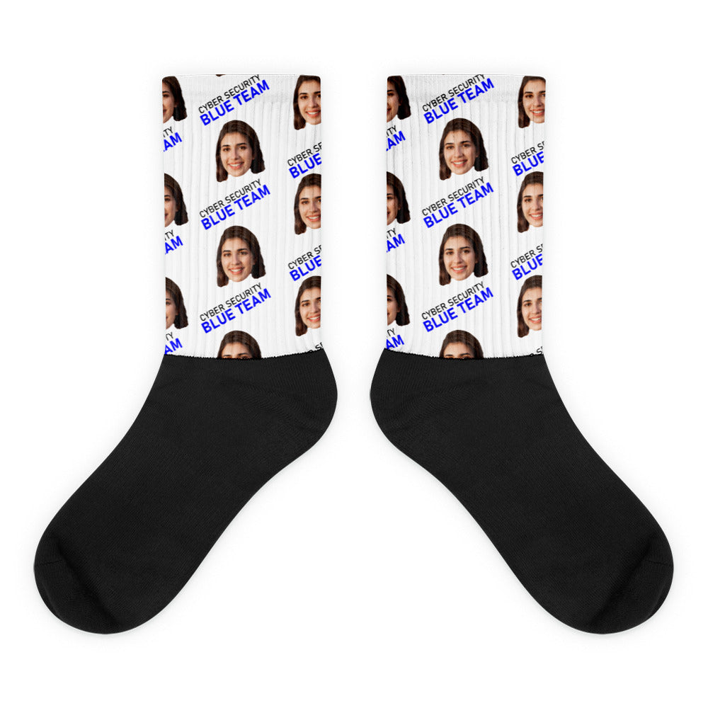 Cyber Security Blue Team - Face Mash Socks ( personalized socks with photos ) by DarkByteGear