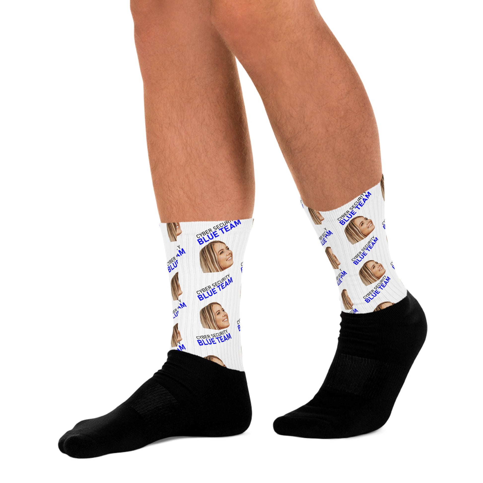 Cyber Security Blue Team - Face Mash Socks ( personalized socks with photos ) by DarkByteGear