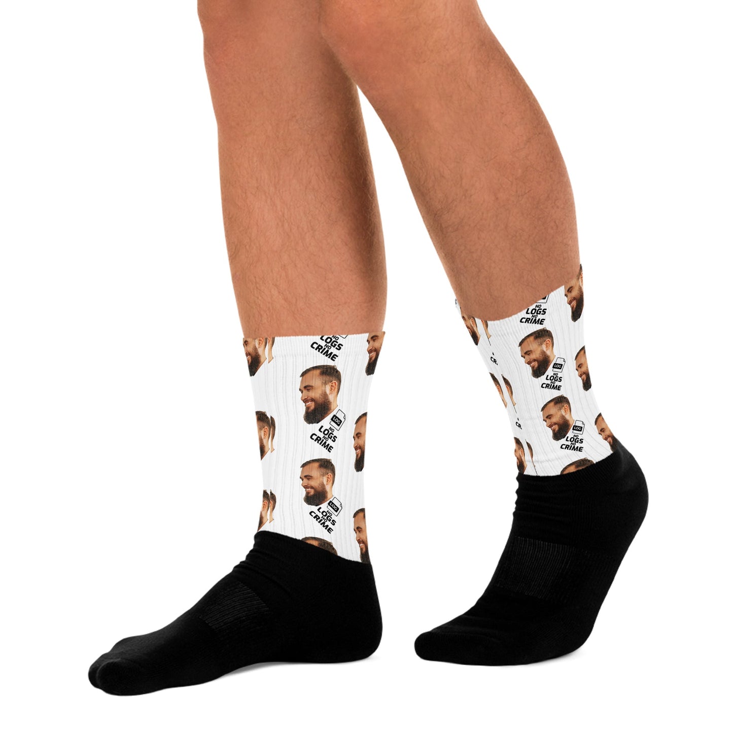 No Logs No Crime - Face Mash Socks ( personalized socks with photos ) by DarkByteGear