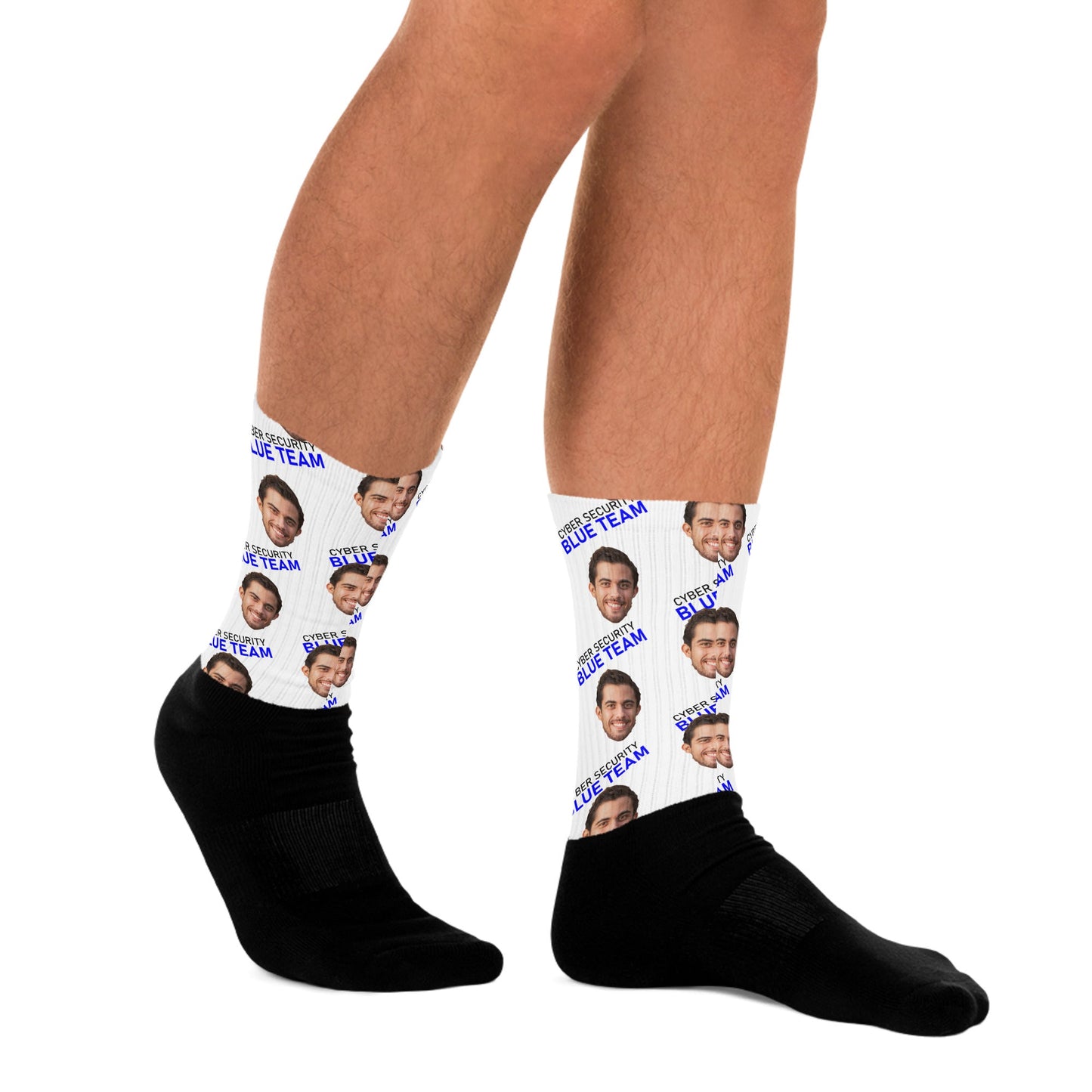 Cyber Security Blue Team - Face Mash Socks ( personalized socks with photos ) by DarkByteGear