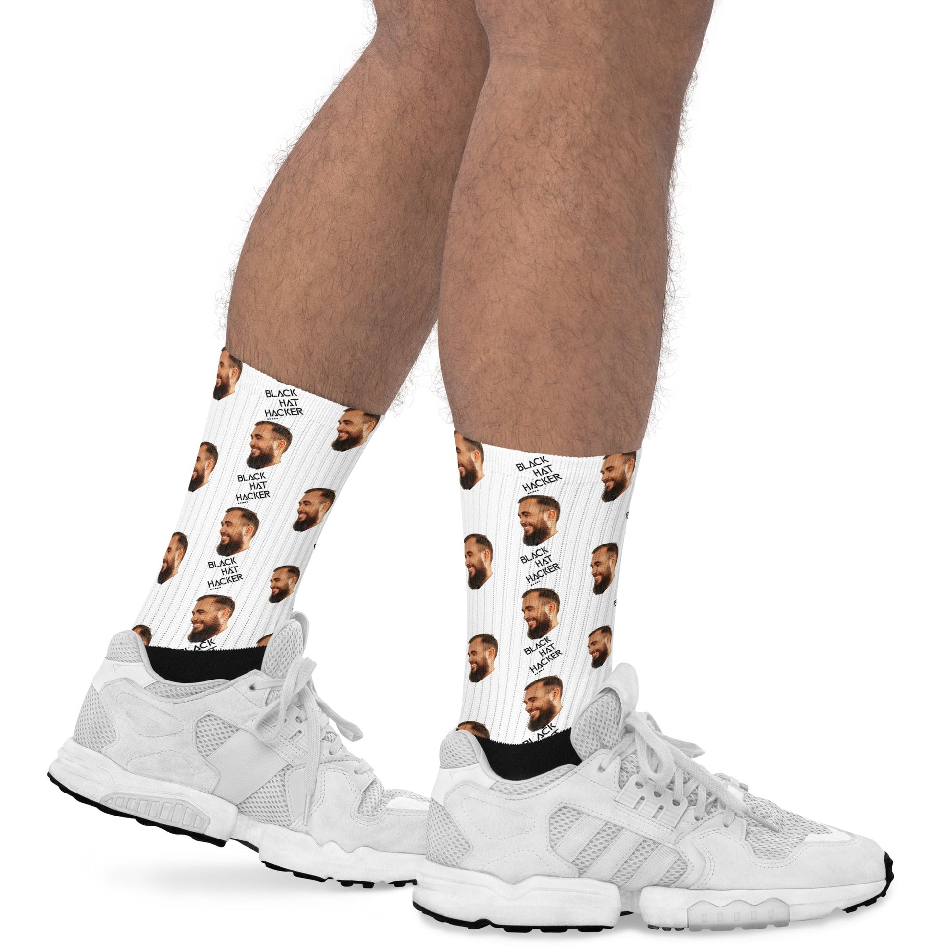 Black Hat Hacker - Face Mash Socks ( personalized socks with photos ) by DarkByteGear