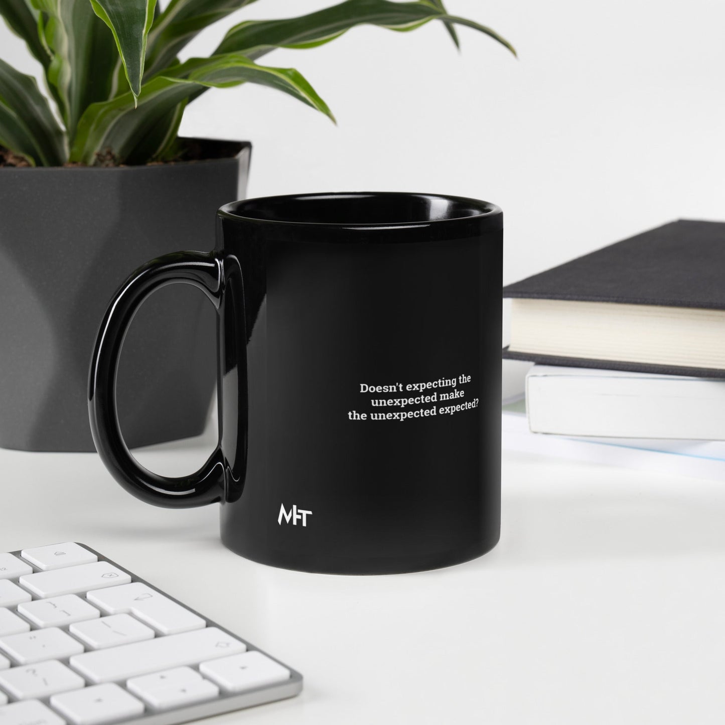 Doesn't expecting the unexpected make the unexpected expected - Black Glossy Mug by DarkByteGear