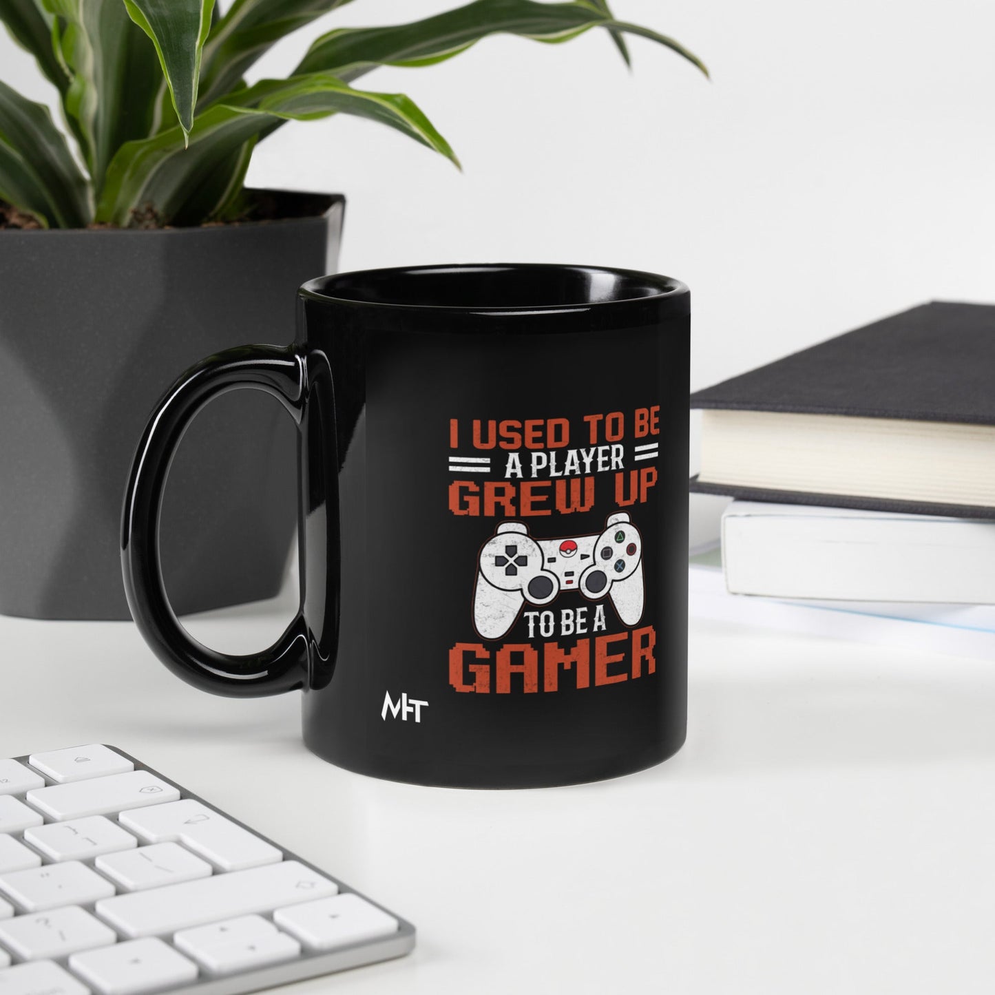 I Used to be a Player; Grew up to be a Gamer - Black Glossy Mug by DarkByteGear