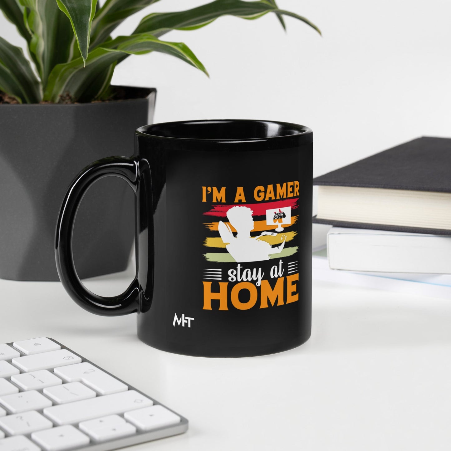 I am a Gamer Stay at Home - Black Glossy Mug by DarkByteGear