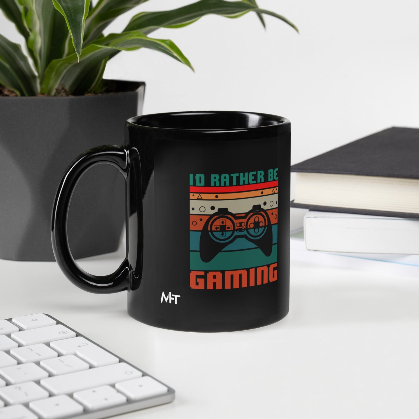 I'd rather be Gaming - Black Glossy Mug by DarkByteGear