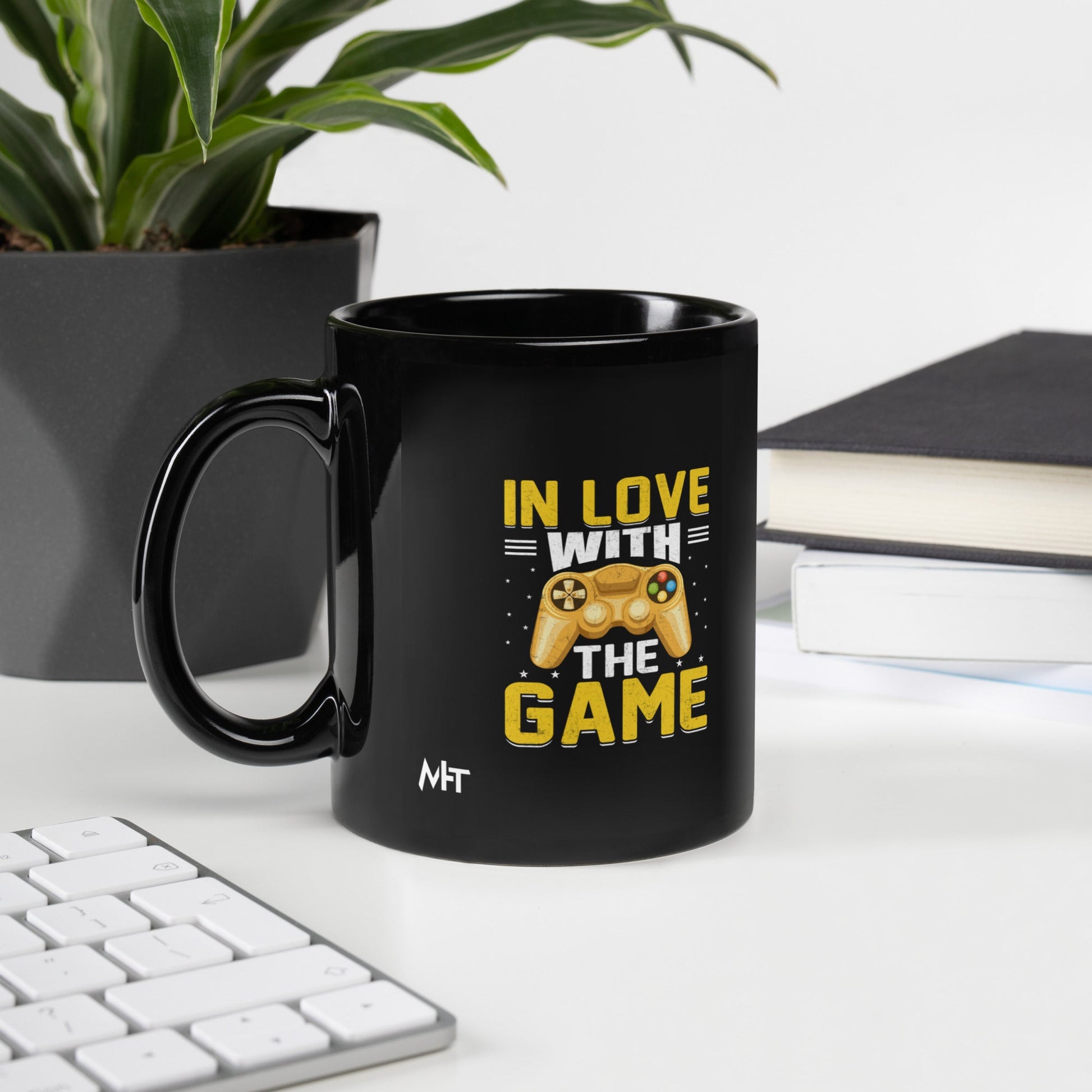 In Love With The Game - Black Glossy Mug by DarkByteGear