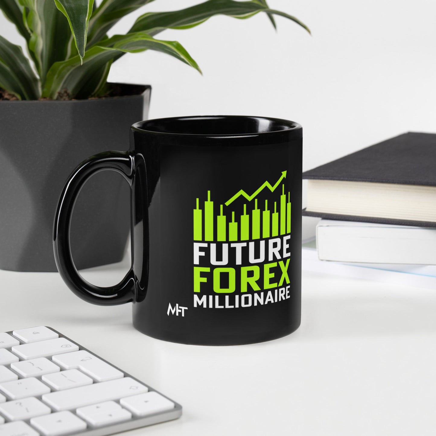 Future Forex Millionaire - Black Glossy Mug by DarkByteGear