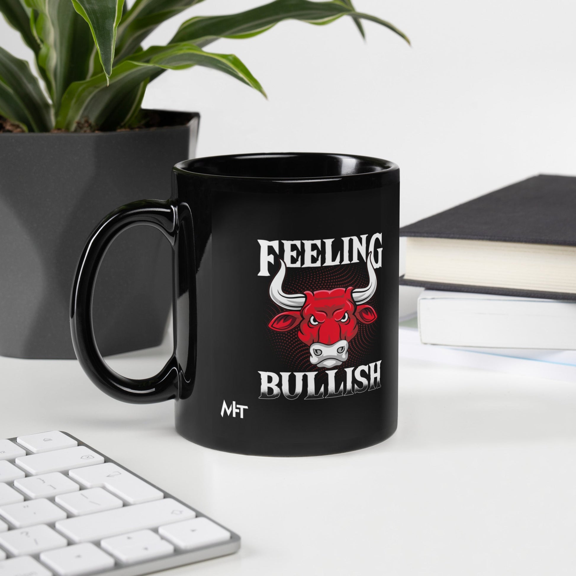 Feeling Bullish - Black Glossy Mug by DarkByteGear