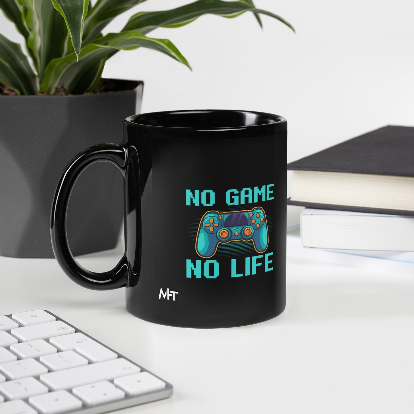 No Game; No Life - Black Glossy Mug by DarkByteGear