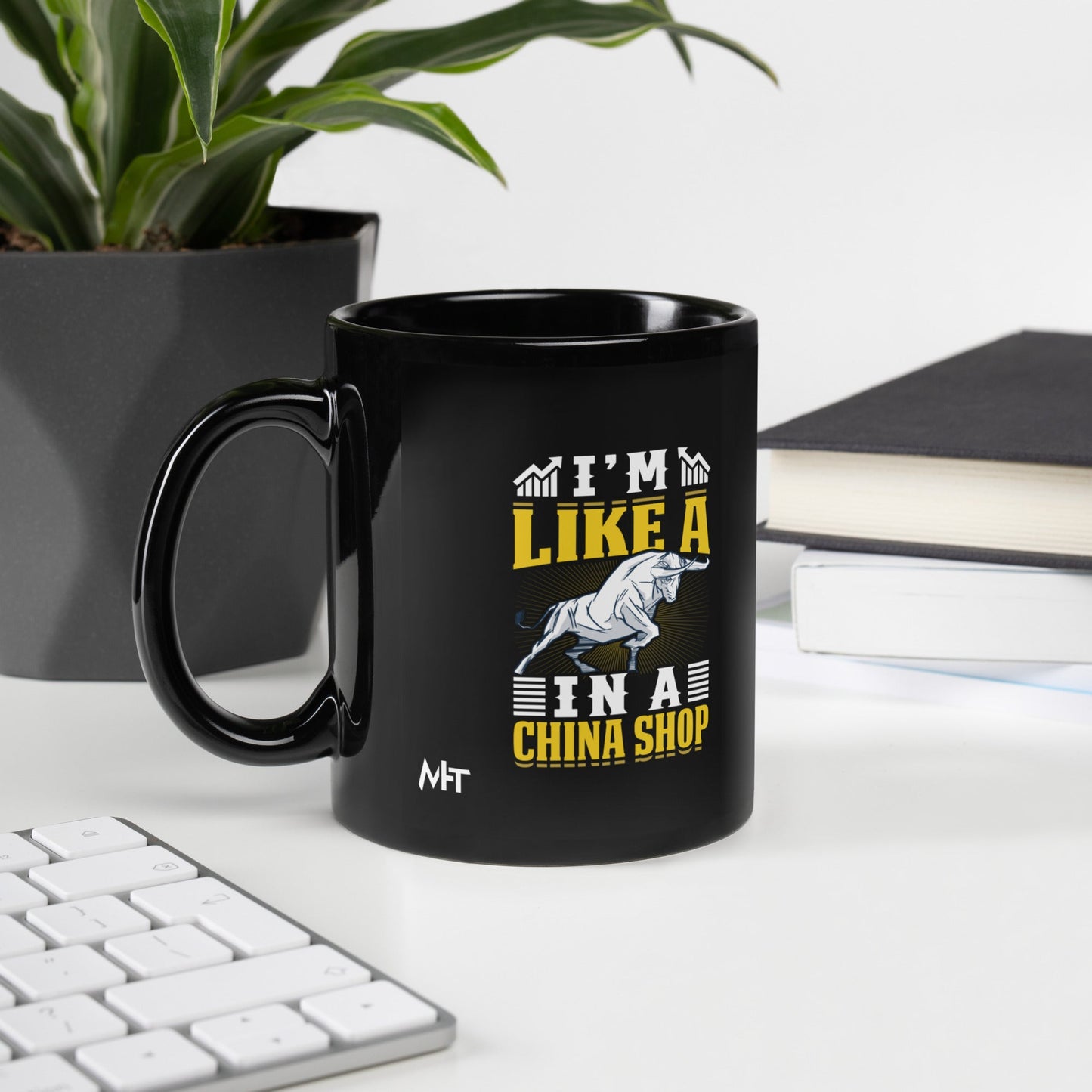 I'm like in a Bull in a China Shop Shagor - Black Glossy Mug by DarkByteGear