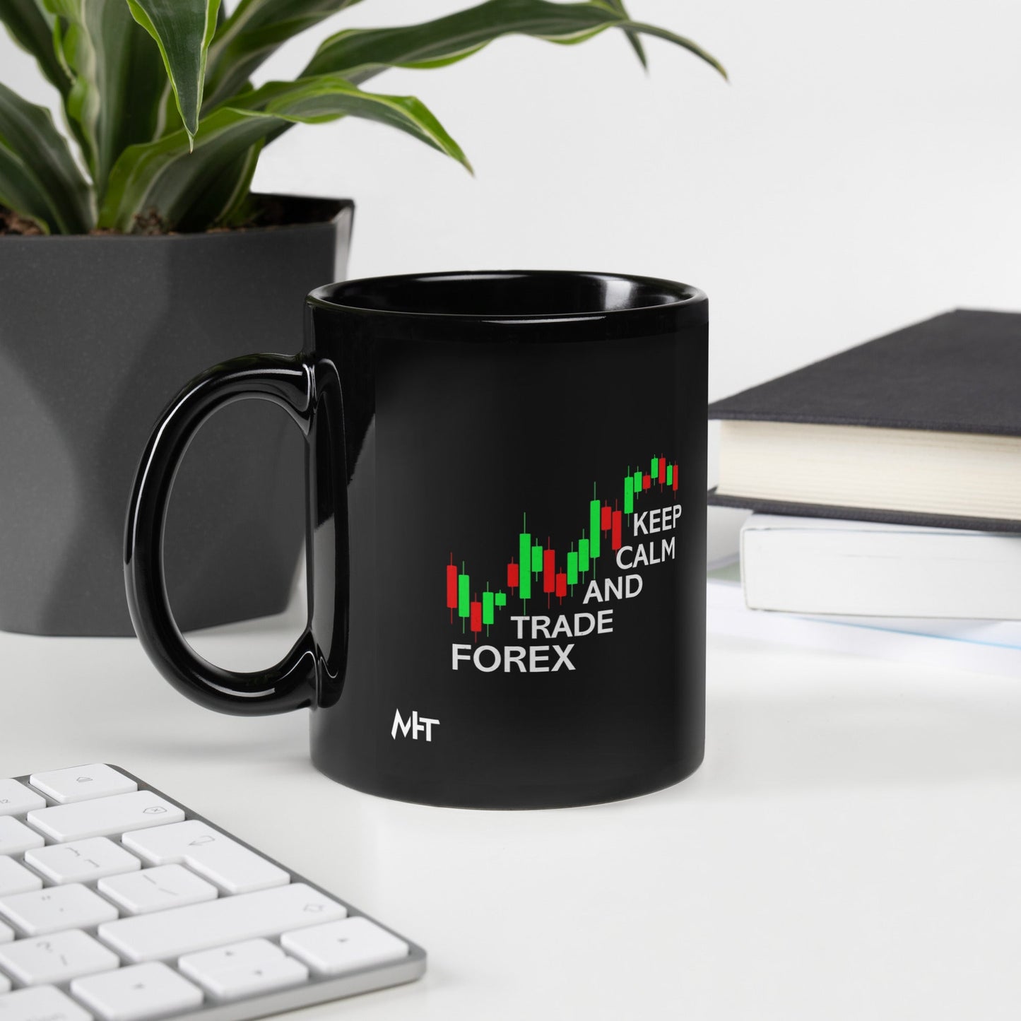 Keep Calm and Trade Forex - Black Glossy Mug by DarkByteGear
