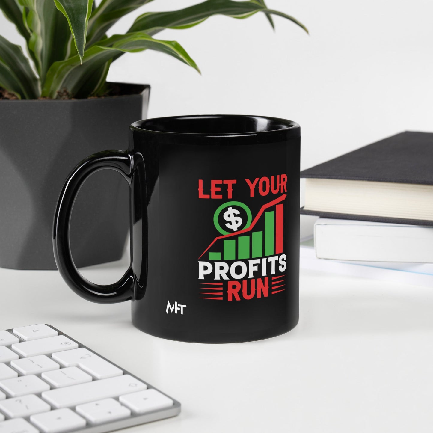 Let your Profits run V1 - Black Glossy Mug by DarkByteGear