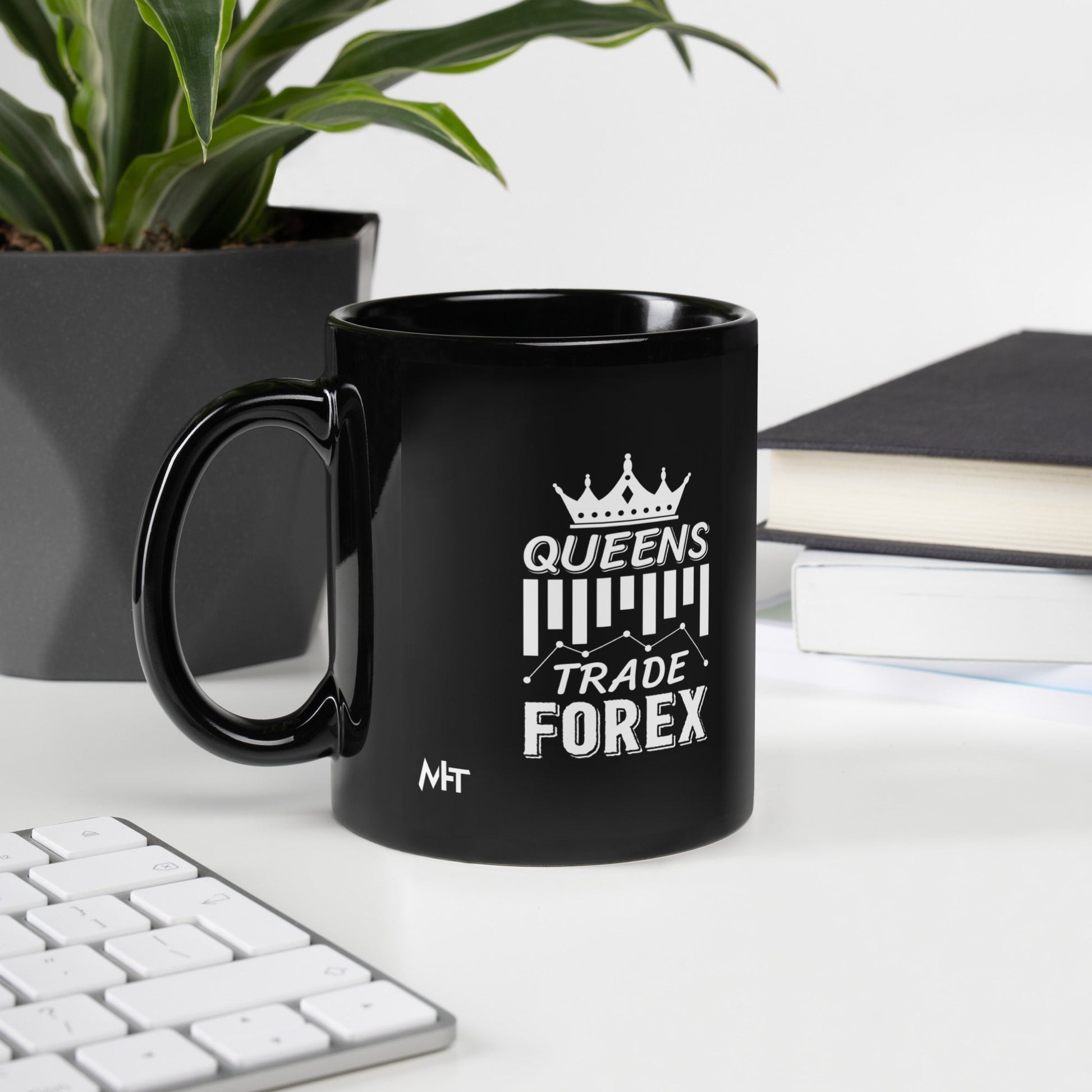 Queens Trade Forex - Black Glossy Mug by DarkByteGear