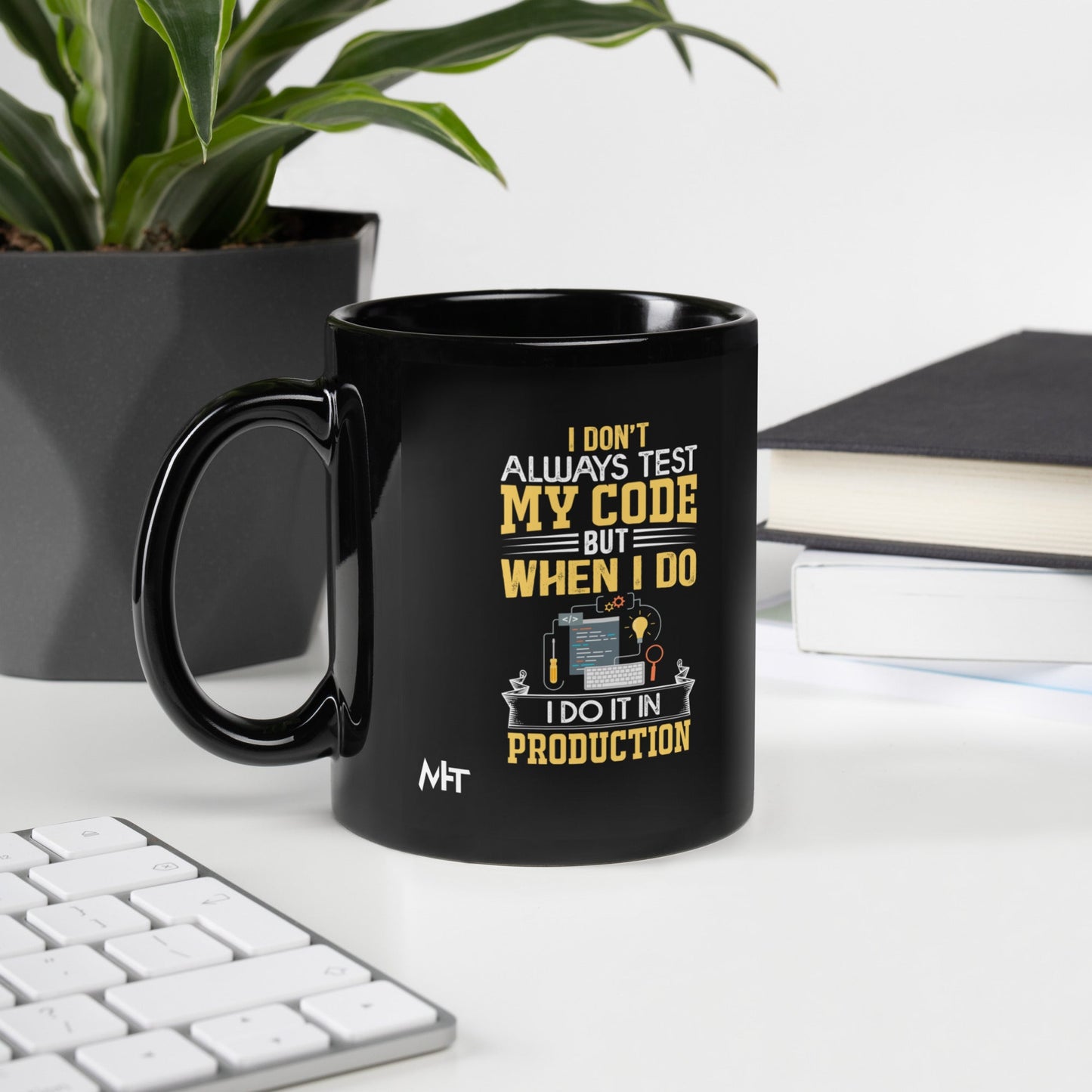 I don't always Test my code V1 - Black Glossy Mug by DarkByteGear