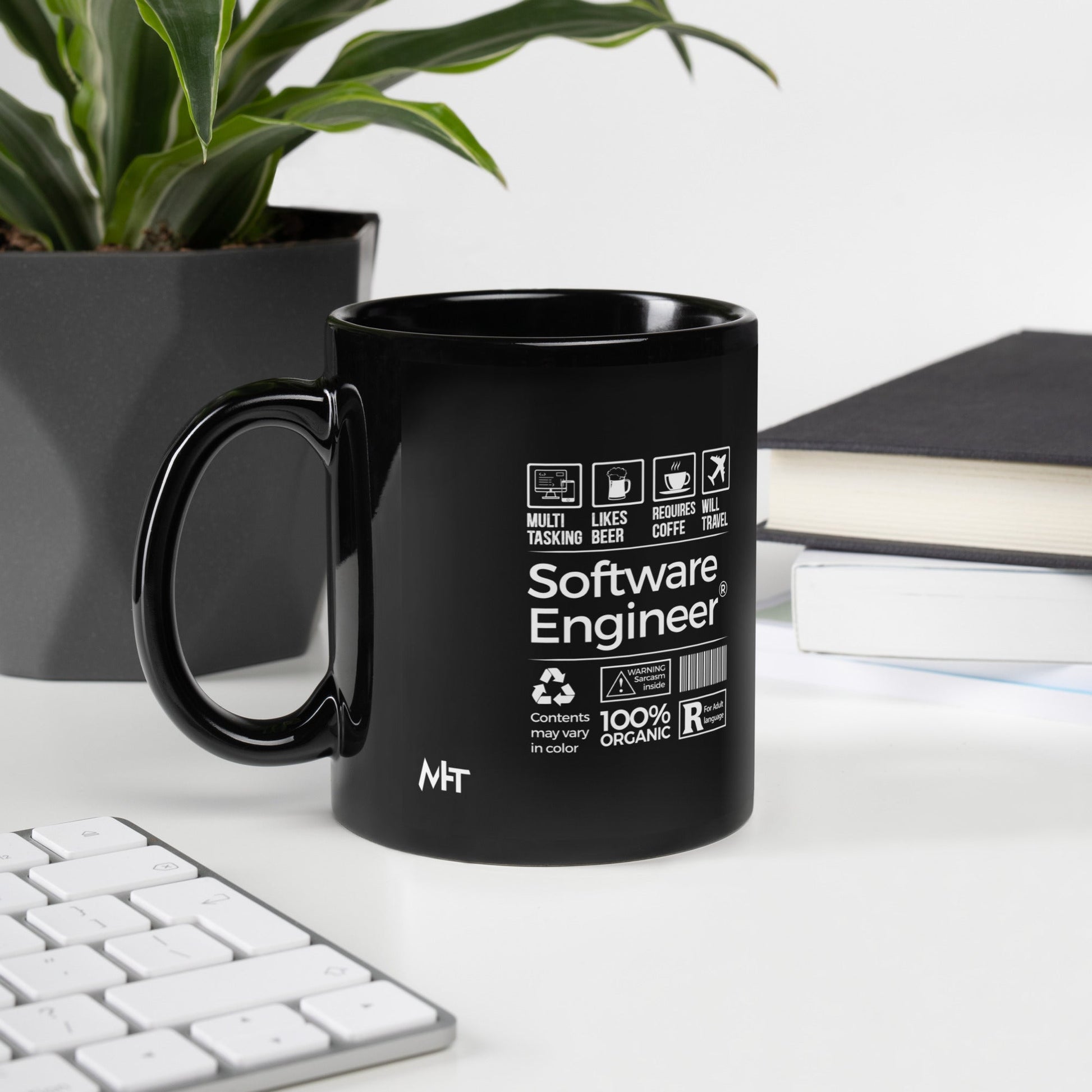 Software Engineer V2 - Black Glossy Mug by DarkByteGear