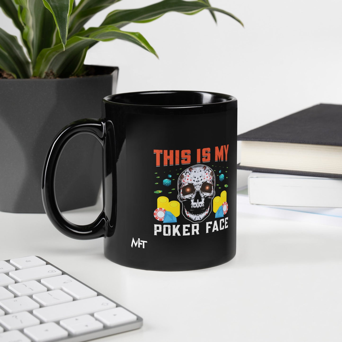 This is My Poker Face - Black Glossy Mug by DarkByteGear
